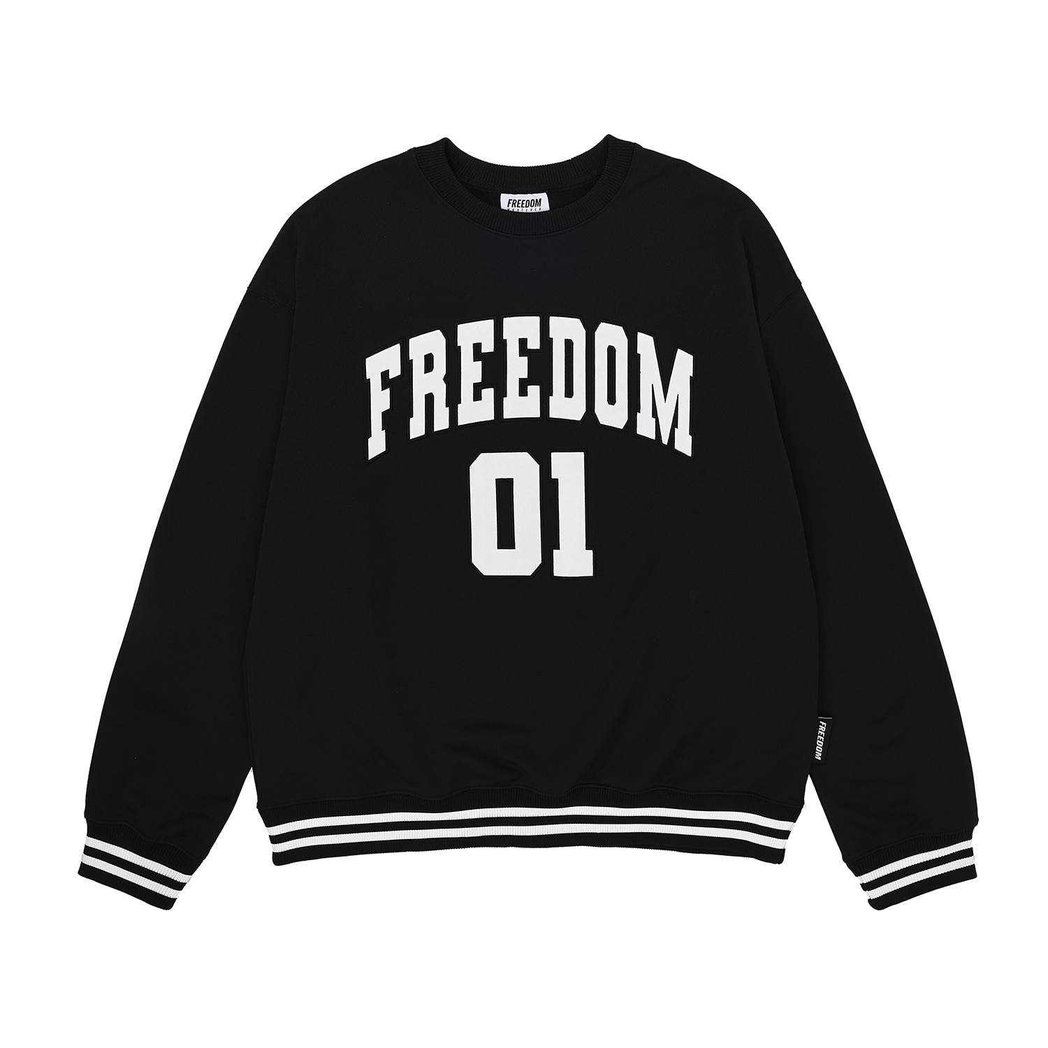 프리덤 01 로고 스웨트 셔츠 (블랙/화이트)