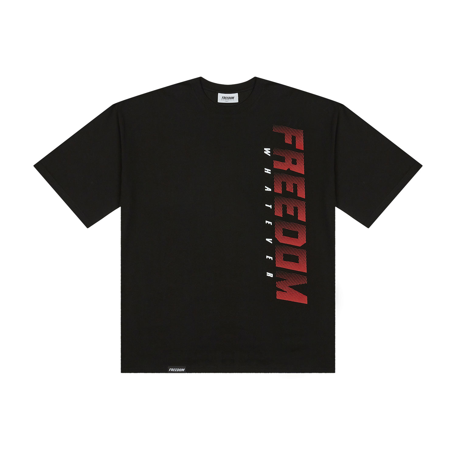 프리덤 사이드 로고 티셔츠 (블랙/레드)