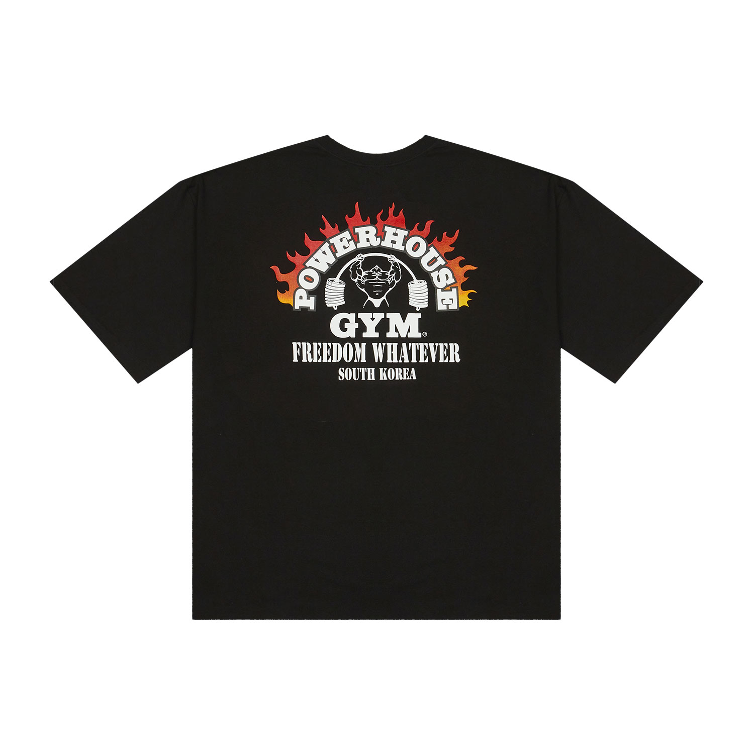 파워하우스 플레임 로고 오버핏 티셔츠 (블랙)