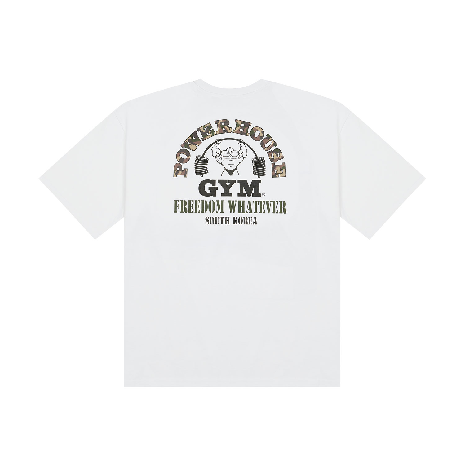 파워하우스 카모 로고 오버핏 티셔츠 (화이트)
